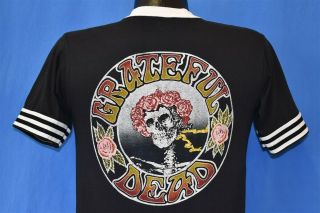 Vtg 80s Grateful Dead Skull And Roses Album Cover Black White Ringer T - Shirt S