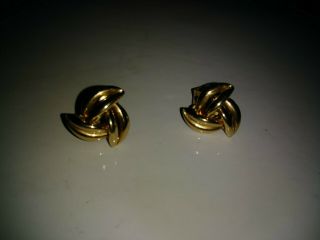 Solid 14k Gold Earrings Vintage Clip On 4 Grams Not Scrap Great Gift