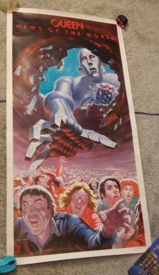Queen News Of The World Store Promo 1977 Rare 24 × 47 Vintage Band 1970s