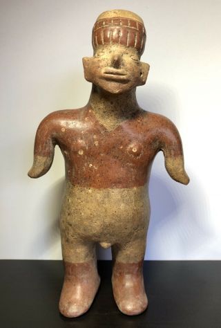Pre - Columbian,  West Mexico,  Jalisco Standing Male Figure (200 Bc - 250 Ad).