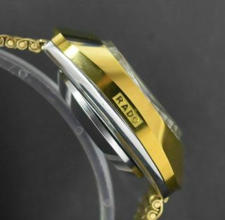 Vintage Rado Diastar Automatic Gold Plated Swiss Mens Wrist Watch Blue Diamond 4