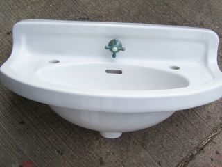 Antique Standard Porcelain Cast Iron Wall Sink Custom Depth For Small Space Vtg