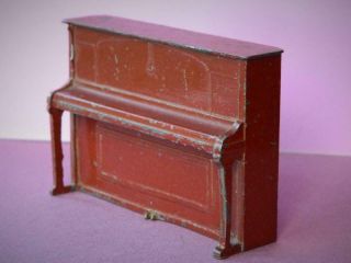 CHARBENS PRE - WAR VINTAGE 1930s VERY RARE LEAD DOLLS HOUSE UPRIGHT PIANO 2