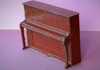 CHARBENS PRE - WAR VINTAGE 1930s VERY RARE LEAD DOLLS HOUSE UPRIGHT PIANO 8