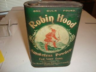Vintage Robin Hood Gun Powder Tin (empty)
