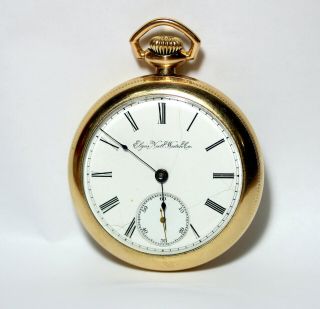 1890 Elgin G.  M.  Wheeler Size 18s 15j 10k Boss Gf Gold Filled Pocket Watch Runs
