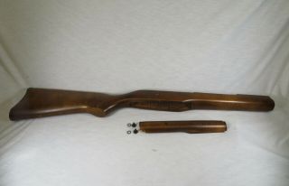 Ruger Mini 14 Full Wood Rifle Stock Vintage W/ Wood Heat Shield Rare