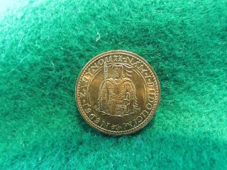 Rare Czechoslovakia 1925 Gold Ducat Coin Unc Dukat Km 8