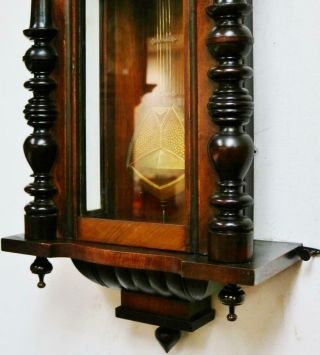Antique German Gustav Becker 8 Day Striking Carved Mahogany Vienna Wall Clock 7