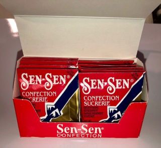Sen Sen Candy Licorice Breath Freshener Rare Full Box 12 Packets Sensen Usa
