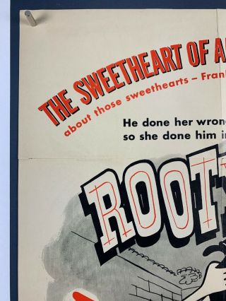 Rare ROOTY TOOT TOOT Movie Poster (VG, ) One Sheet 1952 Cartoon Animation UPA 2