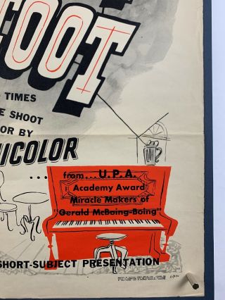 Rare ROOTY TOOT TOOT Movie Poster (VG, ) One Sheet 1952 Cartoon Animation UPA 4
