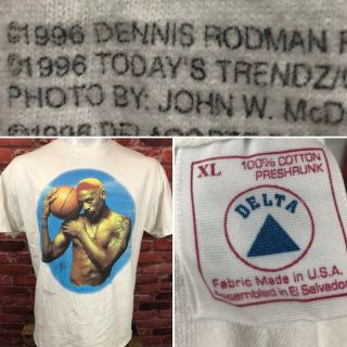 Vintage 1996 Dennis Rodman Bad As I Wanna Be Shirt Xl Hip Hop Jordan (127a)