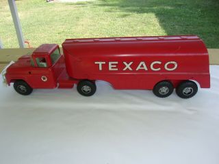 Vintage Buddy L - Texaco Red Gas Steel Tanker & Truck