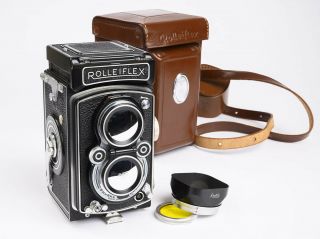 Vintage ' 53 Rolleiflex K4A Medium Format Camera w/ Zeiss Option T Tessar Nr 2