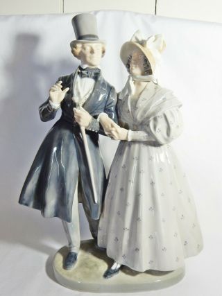 Vintage 1967 Signed Royal Copenhagen Denmark Victorian Couple Figurine Figure