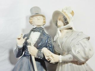 Vintage 1967 Signed Royal Copenhagen Denmark Victorian Couple Figurine Figure 5