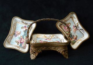 Antique 18c FRENCH Louis XV Versailles Ormolu Sevres Porcelain Finger Trays (3) 10