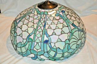 Vintage Tiffany Style Leaded Stained Glass 18 " Lamp Shade