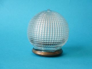 Rare Antique Vintage Holophane Glass Globe Chris Craft Garwood Boat Stern Light