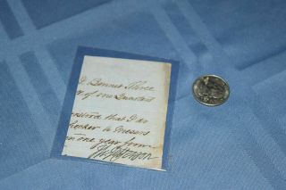 Authentic Antique Thomas Jefferson Signed Autographed Document Cut