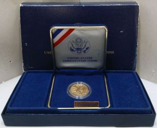 1987 Gold Constitution Commemorative 1/4 Ounce Gold Untouched Rare.  99