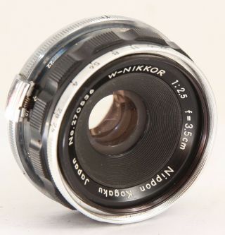 Rare Black Nikon W - Nikkor S " Ep " Nippon Kogaku 3.  5cm 2.  5 35mm F2.  5 Lens