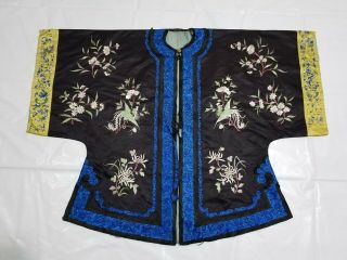 Antique Chinese 19thc Hand Embroidered Robe