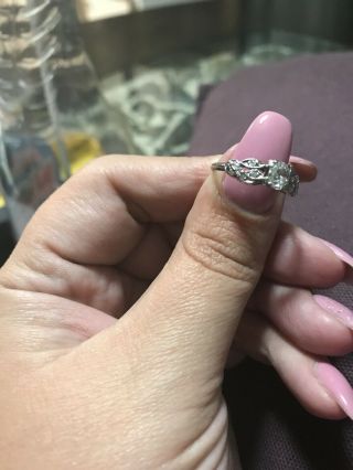 antique 1920 ' s engagement ring.  1/2 Carat Diamands.  Platinum Band.  Size 7 4