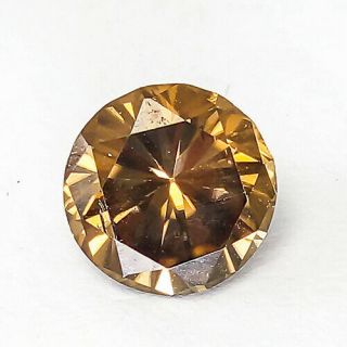 1.  68 Cts 7mm Vs1 Round Rare Color Certified Intense Champagne Natural Diamond