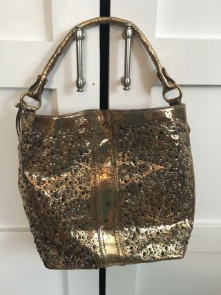 Nwt Frye Deborah Studded Gold Glazed Vintage Leather Handbag ❤️rare❤️msrp $598❤️