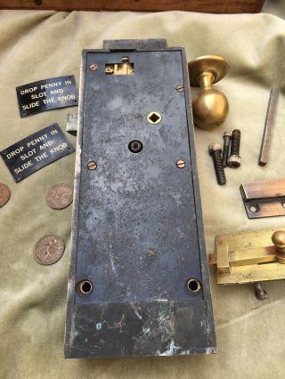 Vintage Toilet Door Lock Penny Coin Operated - Lockerbie & Wilkinson Tipton 8