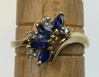Vintage 10k Yellow Gold Sapphire And Diamond Ring – Vintage Jewelry