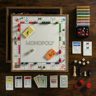 Winning Solutions Monopoly Deluxe Vintage 5 - In - 1 Edition Wooden Board Game
