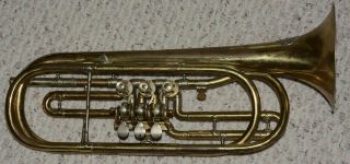 Rare Armin Voigt Eb Alto Rotary Flugelhorn.  432 Bore French Horn Doubler