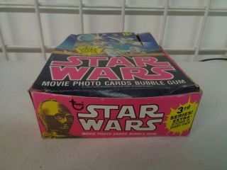 VINTAGE 1977 TOPPS STAR WARS TRADING CARDS 3RD SERIES BOX W/ 9 WAX PACKS 6