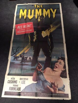 The Mummy 1959 Rare Three Sheet Movie Poster Christopher Lee Horror