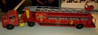 Vintage Marx Lumar Tin Fire Truck,  Hook & Ladder From The 1950 