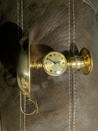 Rare Lecoultre Candleholder Table Clock With 8 Day Movement 1960´s Awesome Look