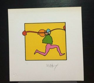 Very Rare,  Peter Max Limited Edition Lithograph - Entering Yellow
