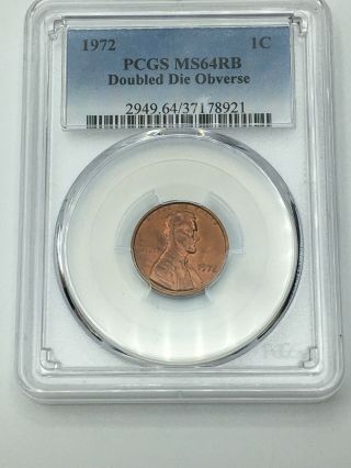 1972 - P Pcgs Ms64rb Double Die Obverse Lincoln Memorial Cent Rare
