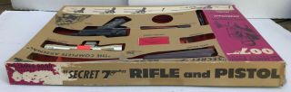 RARE 1965 James Bond 007 SECRET 7 RIFLE AND PISTOL Set toy agent gun 4