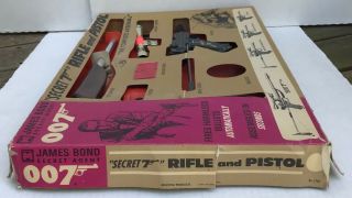 RARE 1965 James Bond 007 SECRET 7 RIFLE AND PISTOL Set toy agent gun 5