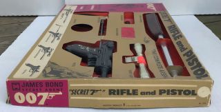 RARE 1965 James Bond 007 SECRET 7 RIFLE AND PISTOL Set toy agent gun 6