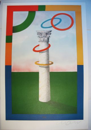 Milton Glaser/RARE Hand SIGNED & NUMBERED/Olympics/Savajevo 1984/Limited Edition 2