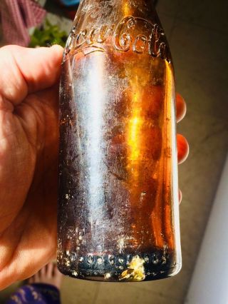 Rare Amber Double Diamond Straight Side Coca Cola Bottle Cumberland Md Look 10