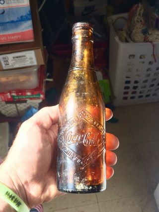 Rare Amber Double Diamond Straight Side Coca Cola Bottle Cumberland Md Look 12