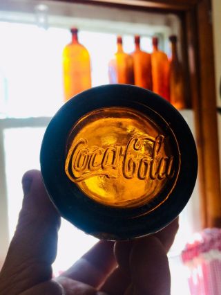 Rare Amber Double Diamond Straight Side Coca Cola Bottle Cumberland Md Look 3