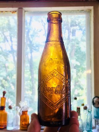 Rare Amber Double Diamond Straight Side Coca Cola Bottle Cumberland Md Look 5