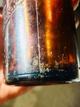 Rare Amber Double Diamond Straight Side Coca Cola Bottle Cumberland Md Look 8